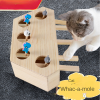 Ground Mouse Cat Toys Interactive Education Pet Cat Toys Five hole Solid Wood Cat Toys