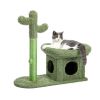 Fully Wrapped  2 In1 Cactus Cat Tree Condo With Dangling Ball