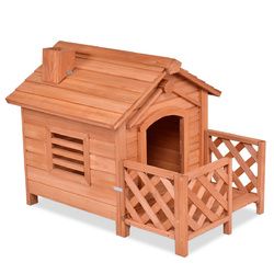 Wooden Pet Dog House Crates with Porch Window