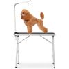 Midium size 36&quot; steel legs foldable nylon clamp adjustable arm rubber mat pet grooming table