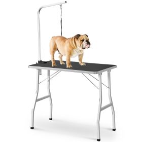 small size 30&quot; steel legs foldable nylon clamp adjustable arm rubber mat pet grooming table