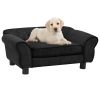 Dog Sofa Black 28.3"x17.7"x11.8" Plush