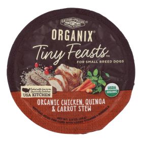 Castor & Pollux Wet Dog Food Organix Tiny Feasts Chicken Quinoa & Carrot Stew - Case of 12 - 3.5 OZ