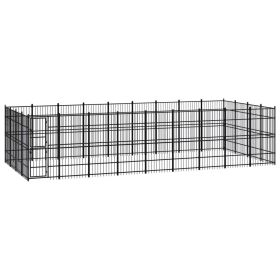 Outdoor Dog Kennel Steel 357.1 ftÂ²