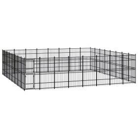 Outdoor Dog Kennel Steel 634.9 ftÂ²