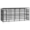 Outdoor Dog Kennel with Roof Steel 99.2 ftÂ²