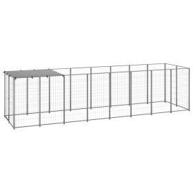 Dog Kennel Silver 52.1 ftÂ² Steel