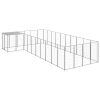 Dog Kennel Silver 143.3 ftÂ² Steel