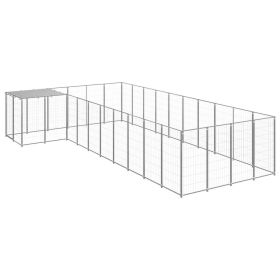 Dog Kennel Silver 143.3 ftÂ² Steel