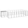 Dog Kennel Silver 117.2 ftÂ² Steel