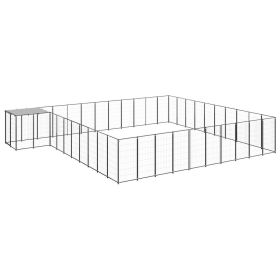 Dog Kennel Black 338.6 ftÂ² Steel