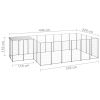 Dog Kennel Silver 91.2 ftÂ² Steel