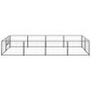 Dog Kennel Black 86.1 ftÂ² Steel