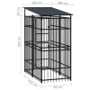 Outdoor Dog Kennel with Roof Steel 19.8 ftÂ²