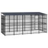 Outdoor Dog Kennel with Roof Steel 99.2 ftÂ²