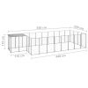 Dog Kennel Silver 117.2 ft² Steel