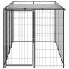 Dog Kennel Black 26 ftÂ² Steel