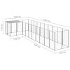 Dog Kennel Silver 78.1 ftÂ² Steel