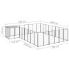 Dog Kennel Black 169.3 ftÂ² Steel