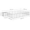 Dog Kennel Black 325.6 ftÂ² Steel