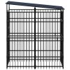 Outdoor Dog Kennel with Roof Steel 19.8 ftÂ²