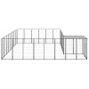 Dog Kennel Black 169.3 ftÂ² Steel