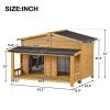 GO 47.2 ' Large Wooden Dog House Outdoor, Outdoor & Indoor Dog Crate, Cabin Style, With Porch, 2 Doors