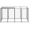 Dog Kennel Black 26 ftÂ² Steel