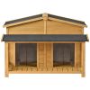 GO 47.2 ' Large Wooden Dog House Outdoor, Outdoor & Indoor Dog Crate, Cabin Style, With Porch, 2 Doors