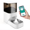Automatic Cat Feeder, Timed Cat Feeder with APP Control, Dog Food Dispenser with Stainless Steel & Lock Lid, Up to 20 Portions 10 Meals Per Day, 30S V