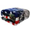 Plush Throw Blanket - Patriotic Dogs - QUEEN BED 79"x 95" - Faux Fur Blanket For Beds, Sofa, Couch, Picnic, Camping