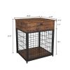 JHX Furniture Dog Crates for small dogs Wooden Dog Kennel Dog Crate End Table, Nightstand(Rustic Brown)