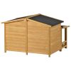 GO 47.2 ' Large Wooden Dog House Outdoor, Outdoor & Indoor Dog Crate, Cabin Style, With Porch, 2 Doors