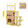 (Do Not Sell on Amazon) Modern Wooden Cat Tree Multi-Level Cat Tower With Fully Sisal Covering Scratching Posts, Deluxe Condos And Large Space Capsule