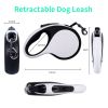 Retractable Dog Leash with LED Light for Small Medium Dogs, QKAMOR 16FT/5M, 360Â° Tangle-Free Reflective Heavy Duty Nylon Tape Up to 66 lbs Dogs