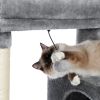 Modern Large Cat Tree with Spacious Condo, Large Top Perch, Cozy Hammock, Scratching Post, Climbing Ladder, Feeding Bowl and Cat Interactive Toy For B