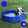 Dog/Cat Pool Feeling Cool Indoor Outdoor Pet Pool Bath Round Pool Foldable and Portable M Size 80*20cm