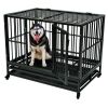 Heavy Duty Dog Crate Large Kennel Cage Metal Playpen W/Wheels & Tray 36"