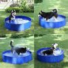 Dog/Cat Pool Feeling Cool Indoor Outdoor Pet Pool Bath Round Pool Foldable and Portable M Size 80*20cm