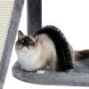 Modern Large Cat Tree with Spacious Condo, Large Top Perch, Cozy Hammock, Scratching Post, Climbing Ladder, Feeding Bowl and Cat Interactive Toy For B