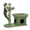 Fully Wrapped  2 In1 Cactus Cat Tree Condo With Dangling Ball