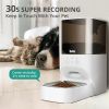 Automatic Cat Feeder, Timed Cat Feeder with APP Control, Dog Food Dispenser with Stainless Steel & Lock Lid, Up to 20 Portions 10 Meals Per Day, 30S V