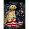 Plush Throw Blanket - Patriotic Dogs - QUEEN BED 79"x 95" - Faux Fur Blanket For Beds, Sofa, Couch, Picnic, Camping