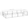 Dog Kennel Silver 86.1 ftÂ² Steel