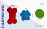 ECOUR 3 Pack Lick MAT for Dogs & Cats Slow Feeders for Boredom & Anxiety Reduction, in Bone, Paw & Round Shape, Best for Yogurt & Peanut Butter, Alter