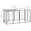 Dog Kennel Black 26 ftÂ² Steel