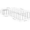 Dog Kennel Silver 143.3 ftÂ² Steel