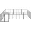 Dog Kennel Black 169.3 ftÂ² Steel