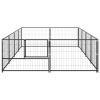 Dog Kennel Black 86.1 ftÂ² Steel