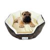 Round Oval Mocha Beige Pet Bed For Small Dogs Or Cats